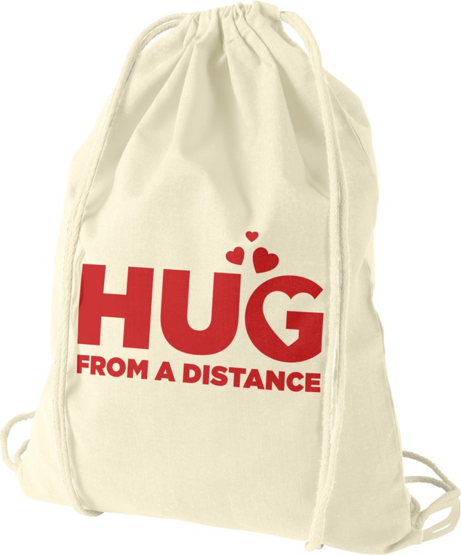 Natural Cotton Drawstring Bag Purple Moon