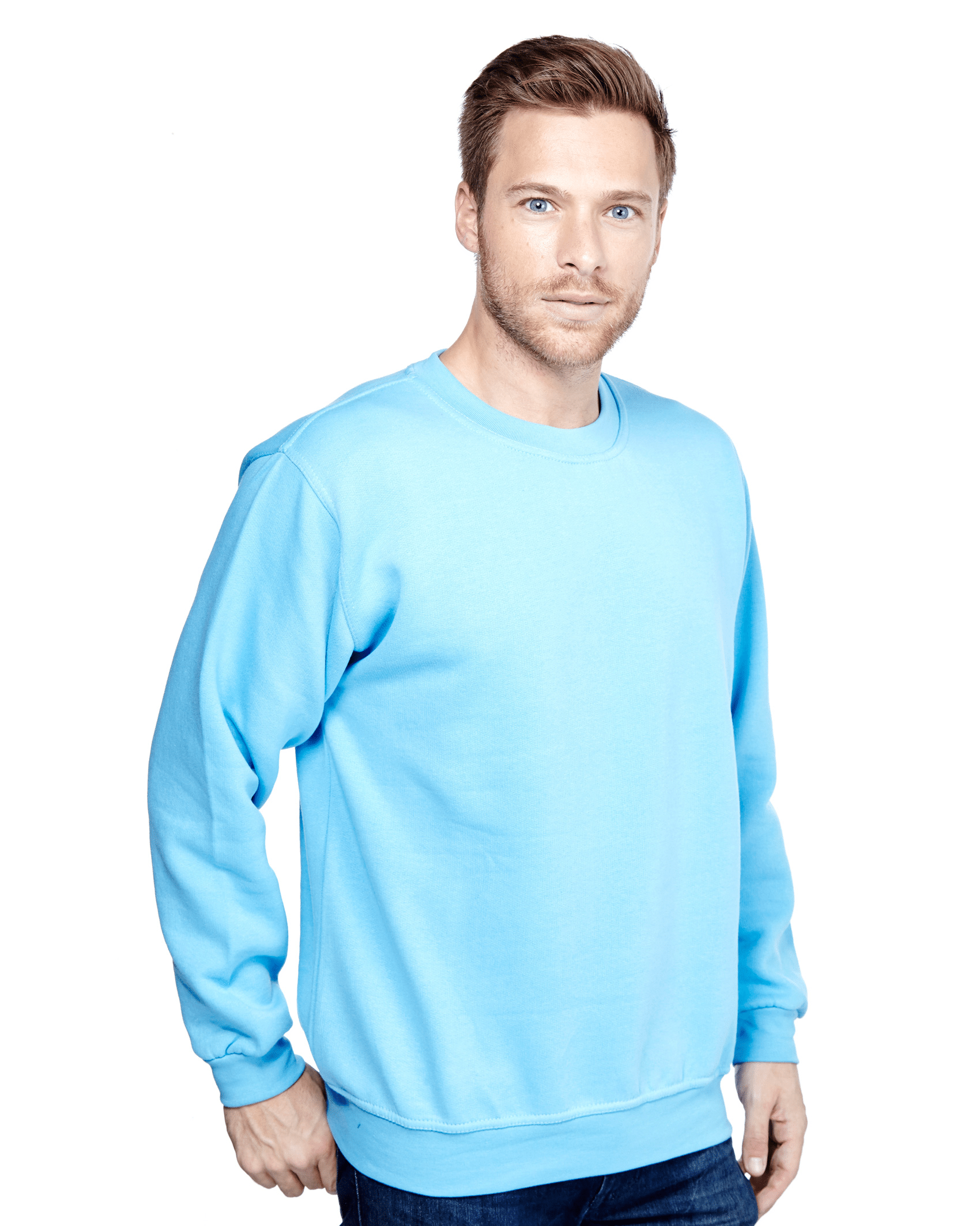 sky blue sweatshirt